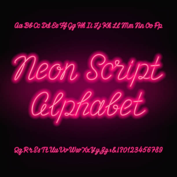 Neo Sign Script 29,700+ Neon Sign Letter Stock Illustrations, Royalty-Free Vector ...
