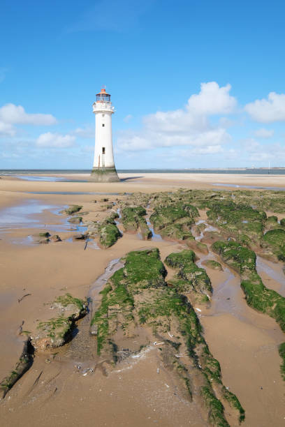 faro di perch rock - perch rock lighthouse foto e immagini stock