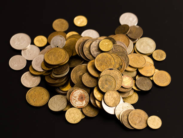 istock Old coins of the USSR on a black background 898337964