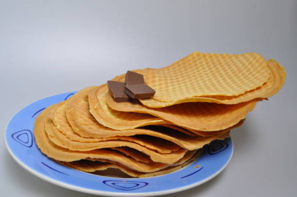 istock delicate, sweet dessert - crispy wafers with fruit 898341190