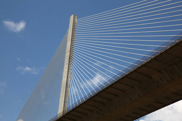 Close up of Centennial Bridge (or Puente Centenario) over the canal, Panama, Central America. Close up of Centennial Bridge (or Puente Centenario) over the canal, Panama, Central America. panama canal expansion stock pictures, royalty-free photos & images