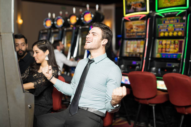 istock Hitting the jackpot in a slot machine 898345480