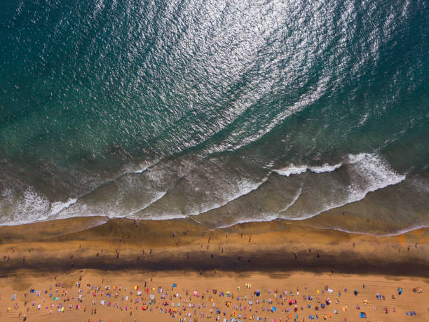 istock Aerial view of a crowded beach on a sunny day 898347620
