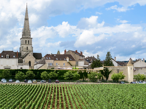 Meursault, Burgundy, France - 4 August 2014: View of the city of Meursault in the Cote d Or department in Burgundy in eastern France