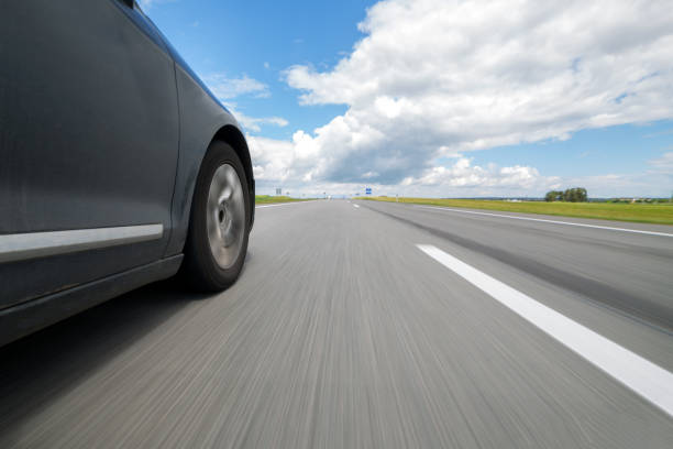 istock The car moves at great speed. 898349544