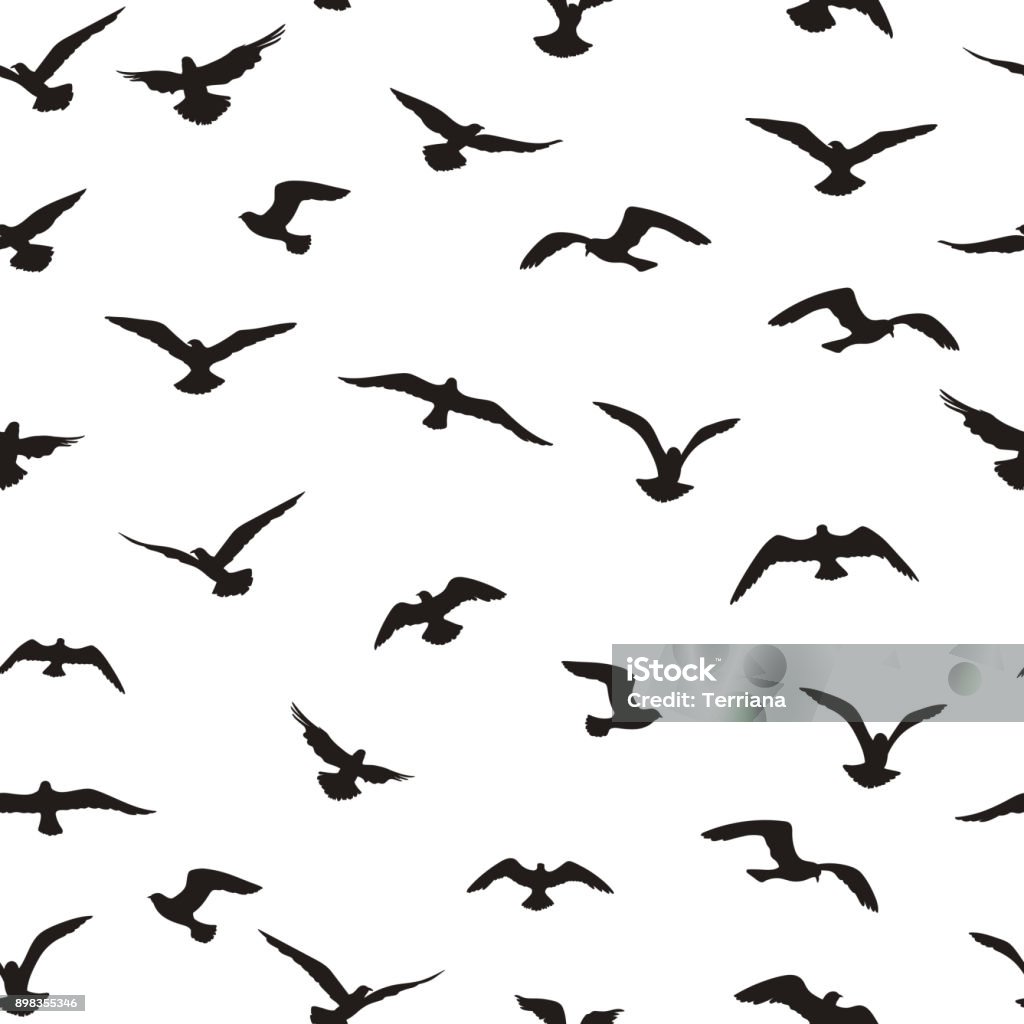 Flying birds tiled pattern. Freedom sign background. Animal wildlife Flying birds seamless pattern. Freedom sign background. Animal wildlife Animal stock vector