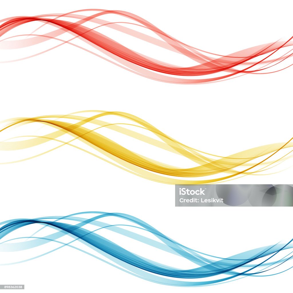 Conjunto de diseño de frontera de suave web colorido brillante de hermoso moderno swoosh colección de cabecera de onda. Ilustración de vector - arte vectorial de Diseño ondulado libre de derechos