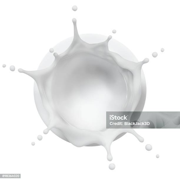 Cream Splash Top View Stock Photo - Download Image Now - Milk, Splashing, Spray