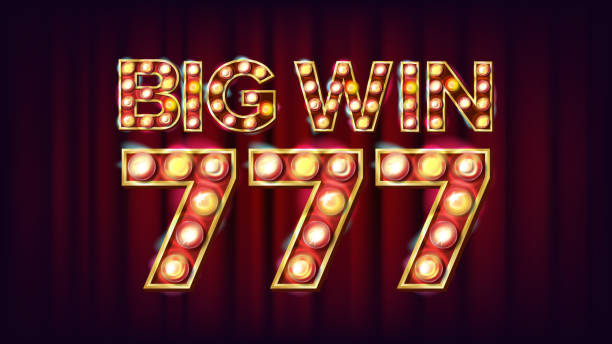 istock Big Win 777 Banner Vector. Casino 3D Glowing Element. For Fortune Advertising Design. Lucky Illustration 898364784