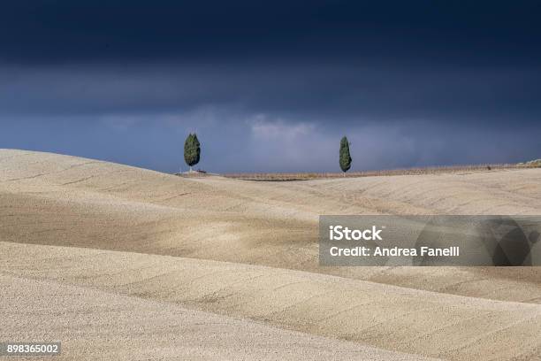 Storm In Val Dorcia Stock Photo - Download Image Now - Beige, Horizontal, Italy