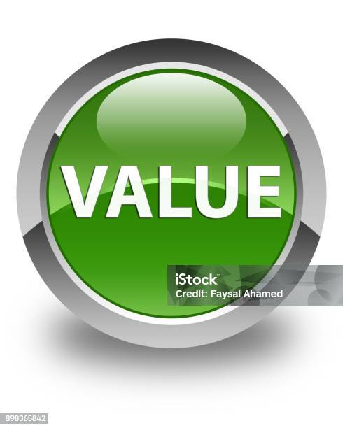 Valued Button Value Glossy Soft Green Round Button Stock Illustration - Download ...