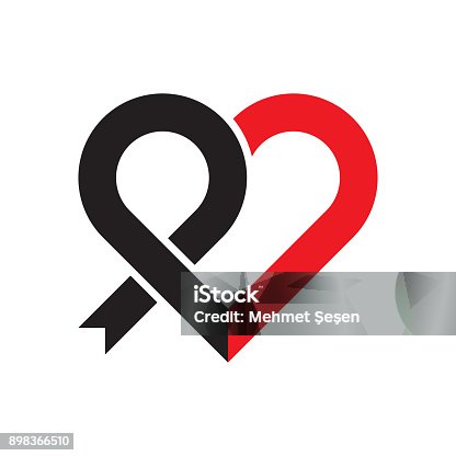 istock black ribbon and heart 898366510