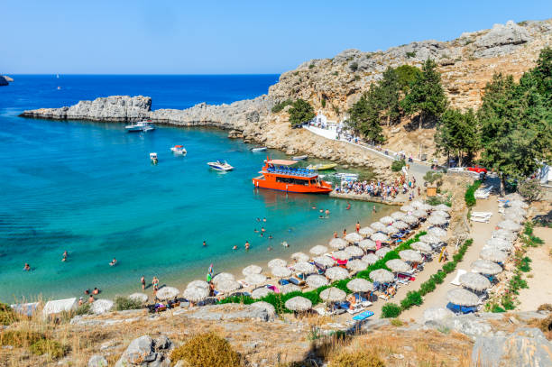 istock Beautiful St. Paul's Bay in Rhodes, Greece 898379824