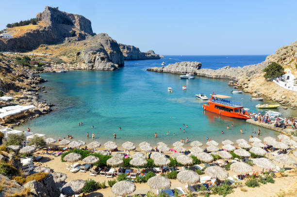 istock Beautiful St. Paul's Bay in Rhodes, Greece 898379872