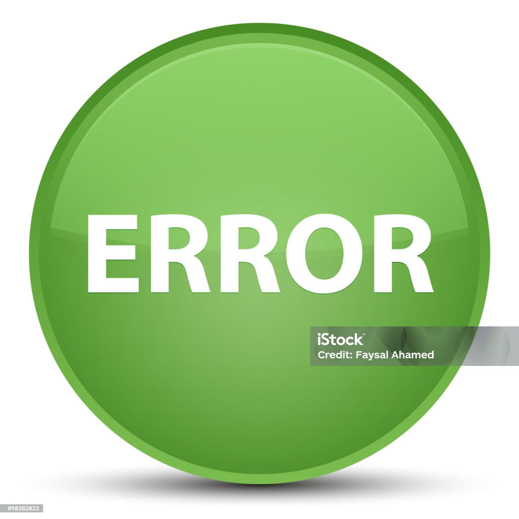 Error Special Soft Green Round Button Stock Illustration - Download ...