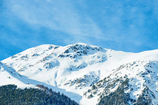 istock Snowy winter mountains with softwood forest 898383470