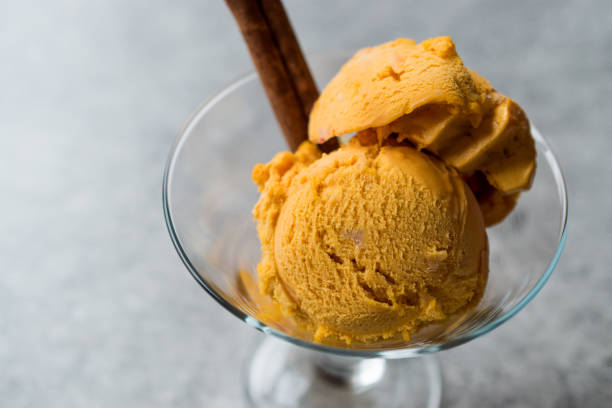 istock Pumpkin Pie Ice Cream Gelato with Cinnamon Stick. 898390714