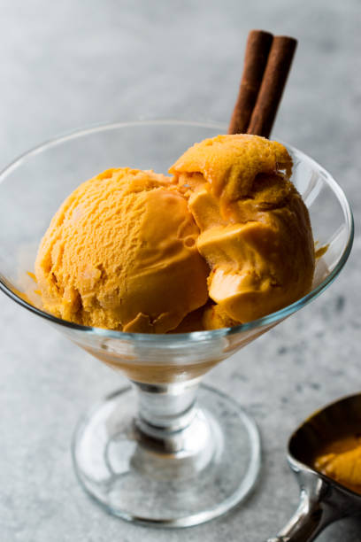 istock Pumpkin Pie Ice Cream Gelato with Cinnamon Stick. 898391338