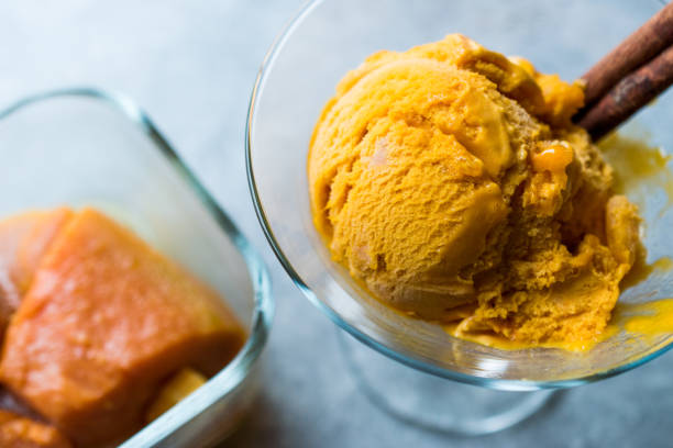 istock Pumpkin Pie Ice Cream Gelato with Cinnamon Stick. 898392262