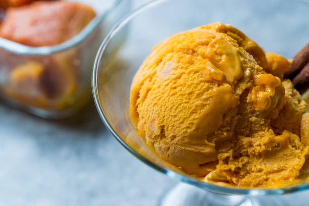 istock Pumpkin Pie Ice Cream Gelato with Cinnamon Stick. 898392436