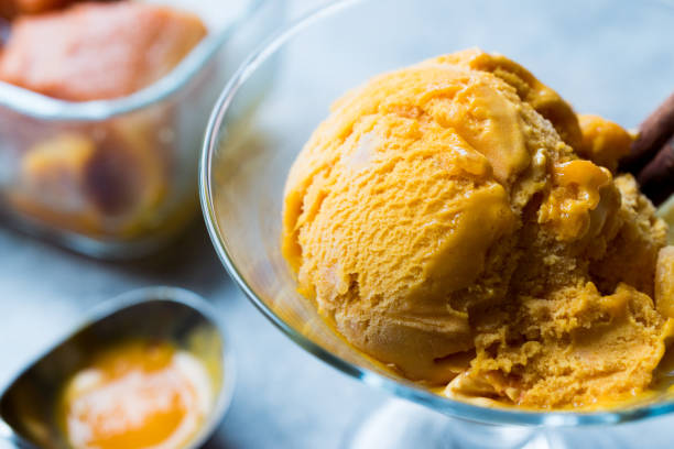 istock Pumpkin Pie Ice Cream Gelato with Cinnamon Stick. 898392488