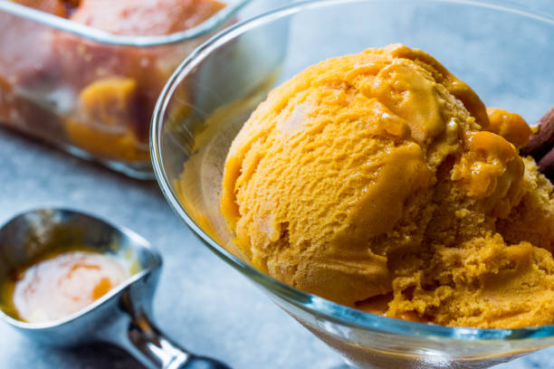 istock Pumpkin Pie Ice Cream Gelato with Cinnamon Stick. 898392686