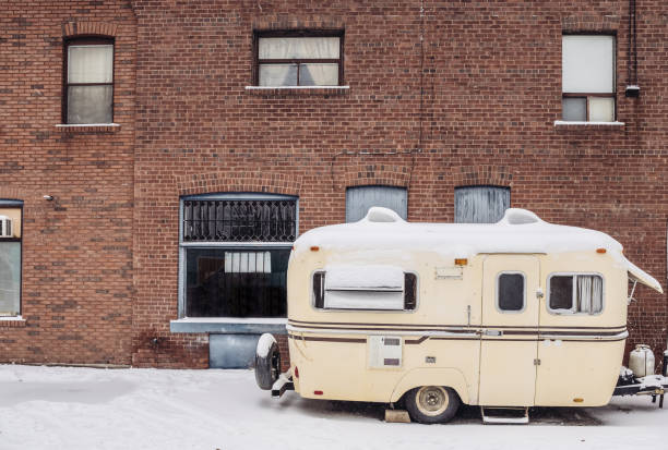 istock Vintage Camper in the city 898394378
