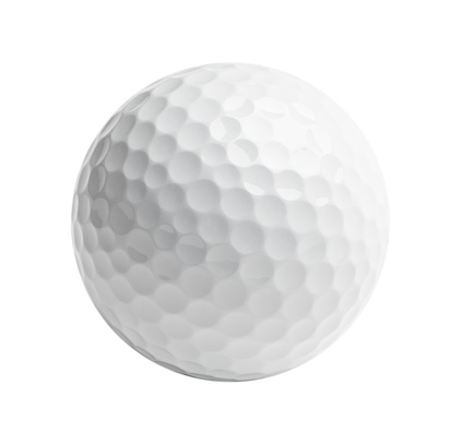Professional golf ball Isolated on White Background.
