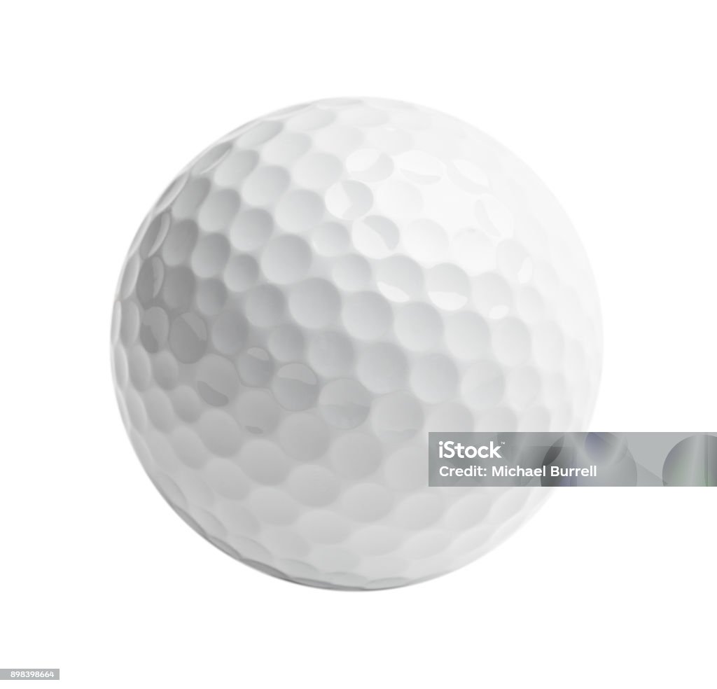 White Golf Ball Professional golf ball Isolated on White Background. Golf Ball Stock Photo