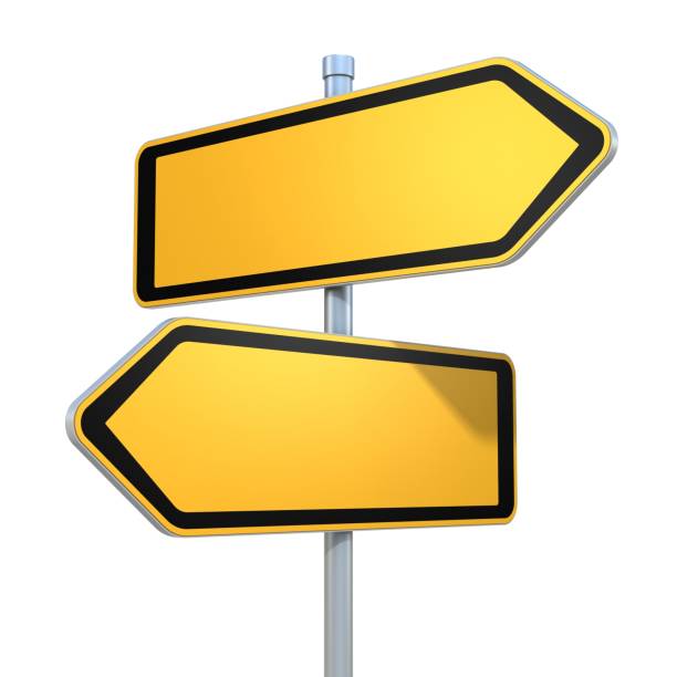 istock two blank road signs pointing in the different directions 898400486