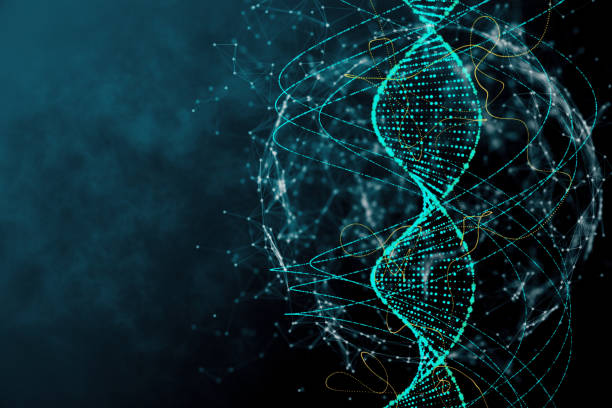Blue DNA texture Digital blue DNA texture. Innovation, medicine and technology concept. 3D Rendering helix stock pictures, royalty-free photos & images