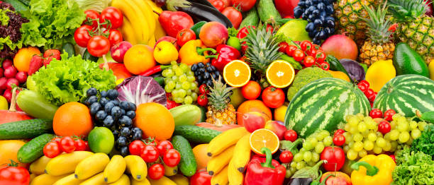 istock Assorted fresh ripe fruits and vegetables. 898405734