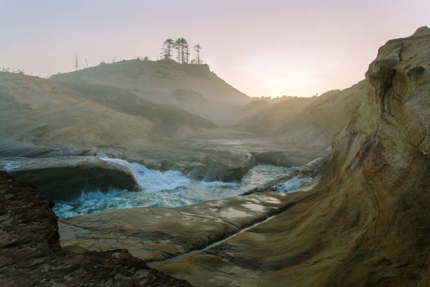 Sunrise at Cape Kiowanda in Pacific City Oregon. These photographs were taken during the summer season.