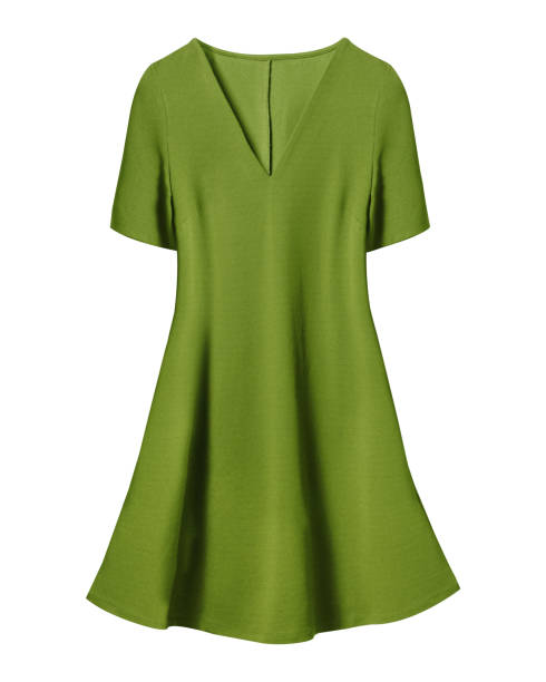 istock Chartreuse green retro dress with short sleeves isolated on white 898413708