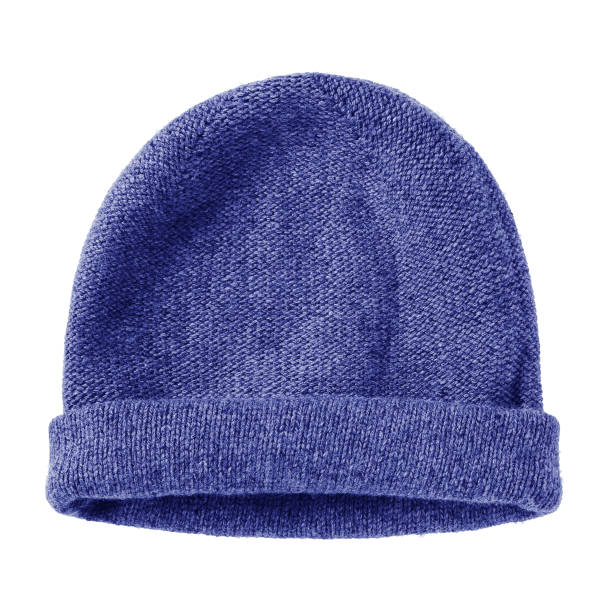 istock Navy blue worm winter woolen hat cap flat isolated on white 898413714