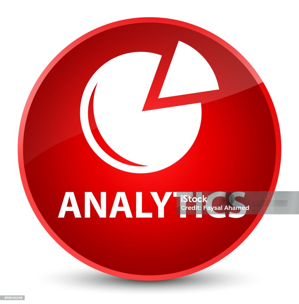 Analytics Button Analytics Elegant Red Round Button Stock Illustration - Download Image ...