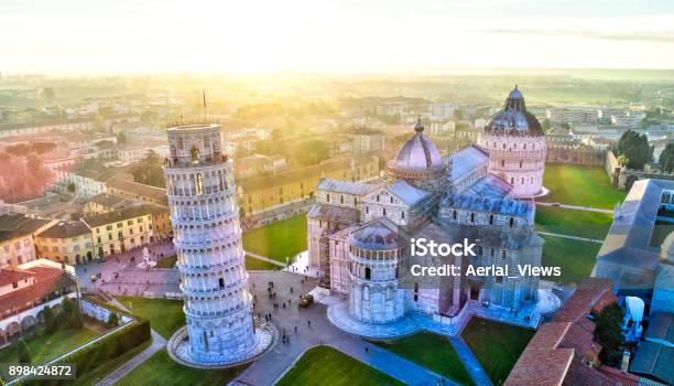 Leaning Tower Of Pisa Aerial Stock Photo - Download Image Now - Pisa, Leaning Tower of Pisa, Italy