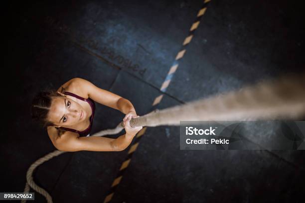 Moving Up Stock Photo - Download Image Now - Climbing, Rope, Gym