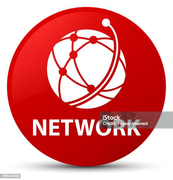 Network Work Button Network Red Round Button Stock Illustration - Download Image Now ...