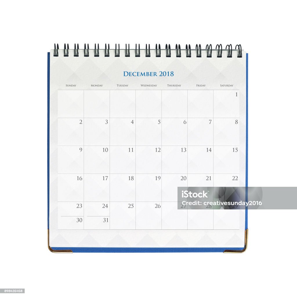 Calenday Dicembre 2018 - Foto stock royalty-free di Calendario