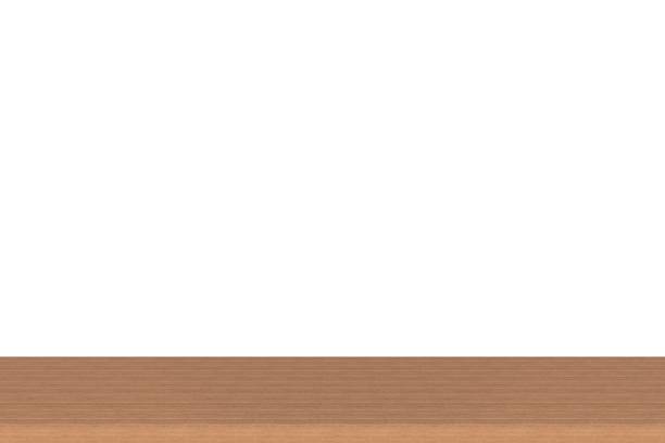 istock Empty top of walnut table or counter isolated on white background. For product display 898435512