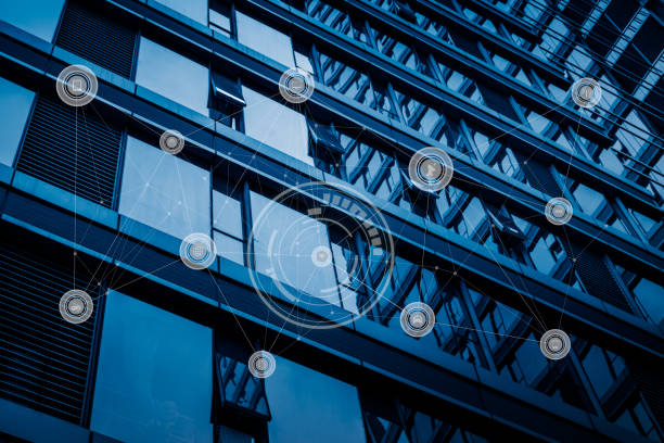 istock Variety of icons with modern building background 898437584