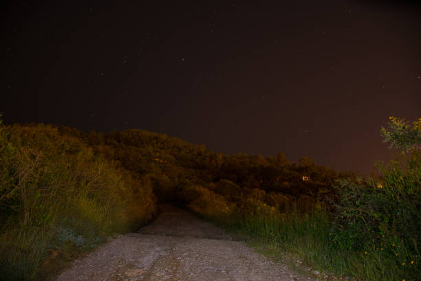 istock Rural road at night. 898438626