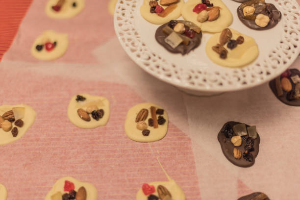istock Mendiants de chocolat. Handmade chocolates. Christmas sweets. 898440242