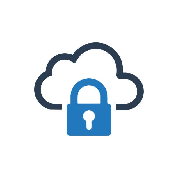 ilustrações de stock, clip art, desenhos animados e ícones de cloud security icon - lock icon