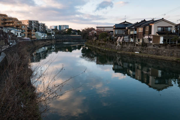 istock Looking down the Miyagiwa River at Dusk, Takayama, Japan 898446400