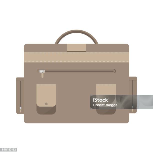 Brown Backpack Isolated On White Background Stock Illustration - Download Image Now - Icon Symbol, Satchel - Bag, Adventure