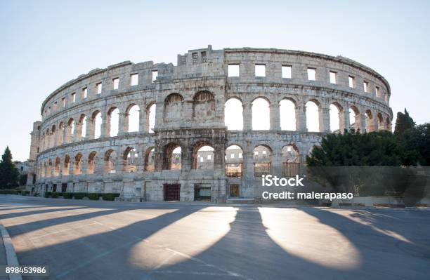 The Roman Amphitheater Of Pula Croatia Stock Photo - Download Image Now - Pula - Istria, Amphitheater, Croatia