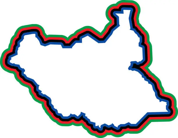 Vector illustration of South Sudan Outline