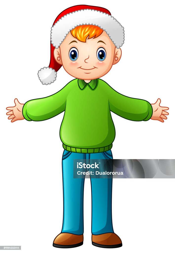 Ilustración de Dibujos Animados Niño Feliz Usando Suéter De Navidad Verde y  más Vectores Libres de Derechos de Alegre - iStock